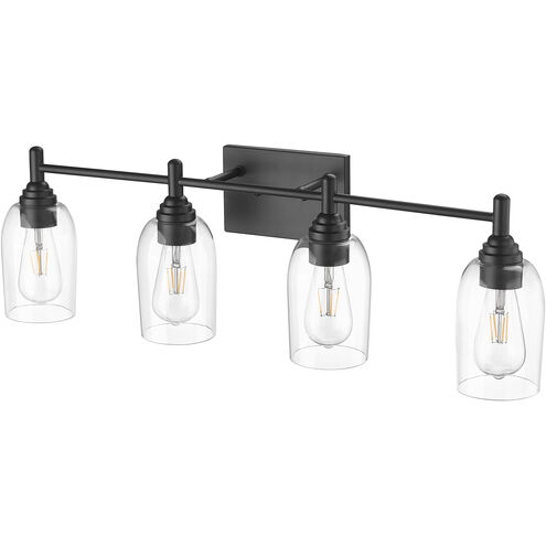 Arlett 4 Light 30.9 inch Matte Black Vanity Light Wall Light